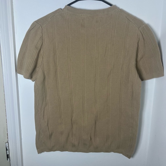 PERRY ELLIS 100% cotton womans small ribbed knit short sleeve sweater top - Picture 5 of 6